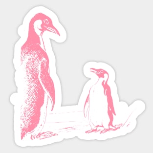 pink penguin vintage artwork Sticker